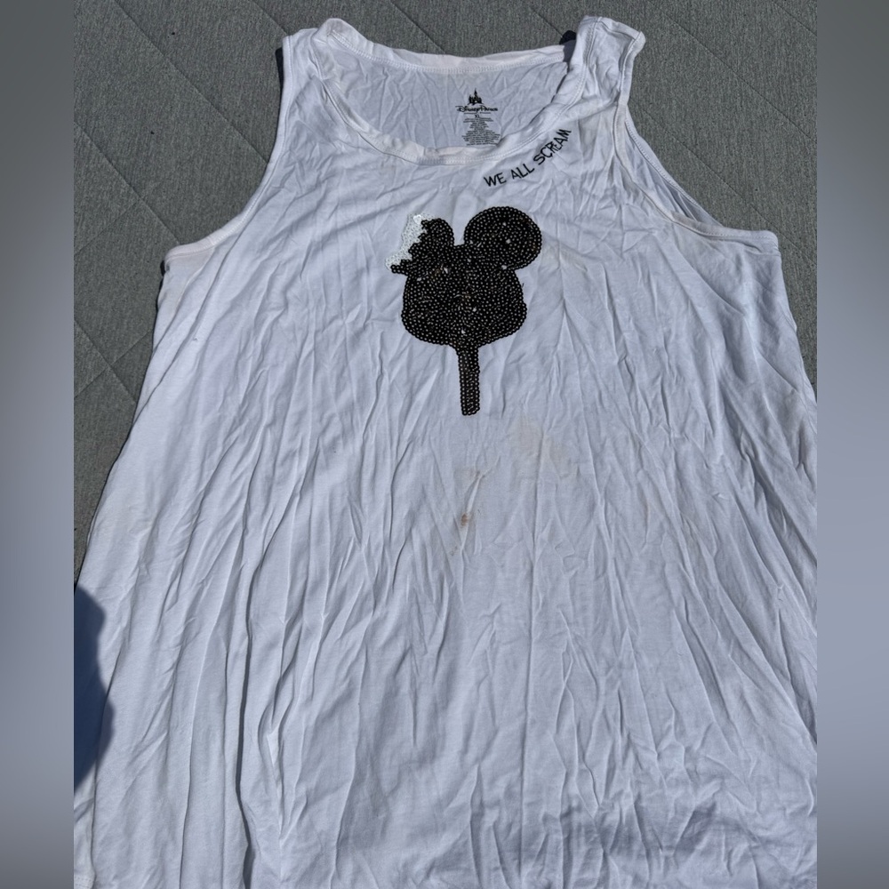 Disney White Graphic Tank Top Relaxed Fit